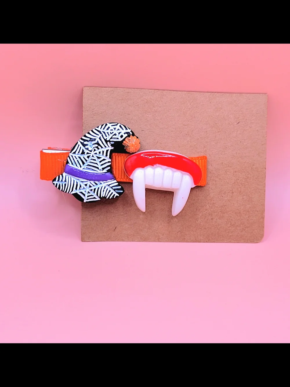 Halloween Hair Clips Set — Black, White, Orange, Red